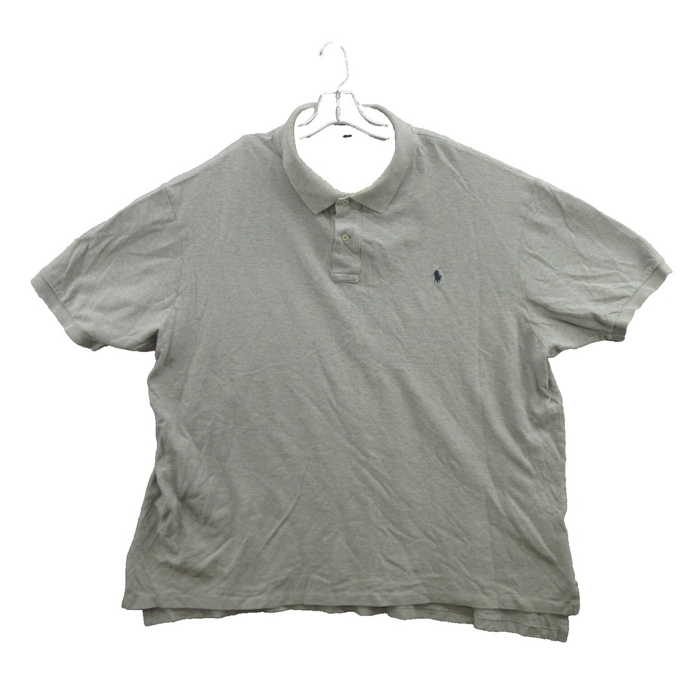 Polo Ralph Lauren Men's Polo Shirt 3XB Gray 100% Cotton Short Sleeve Collared